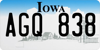 IA license plate AGQ838