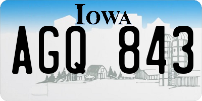 IA license plate AGQ843