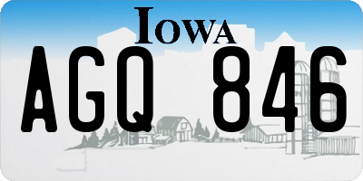 IA license plate AGQ846