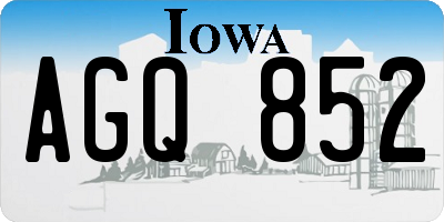 IA license plate AGQ852