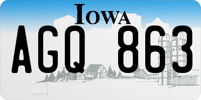 IA license plate AGQ863
