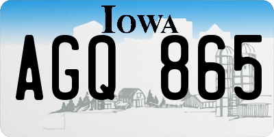 IA license plate AGQ865