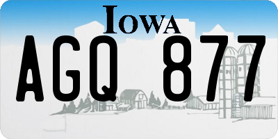 IA license plate AGQ877