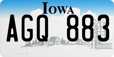 IA license plate AGQ883