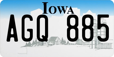IA license plate AGQ885