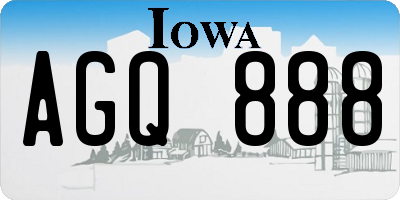 IA license plate AGQ888