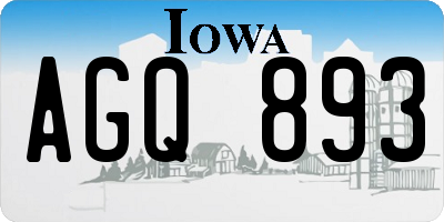 IA license plate AGQ893