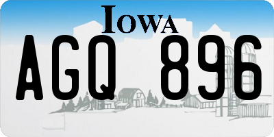 IA license plate AGQ896