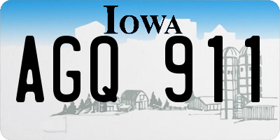 IA license plate AGQ911