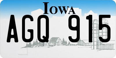 IA license plate AGQ915