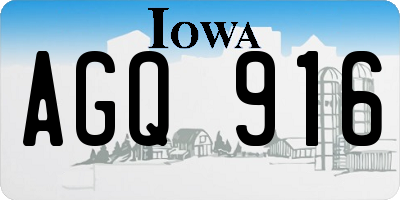 IA license plate AGQ916