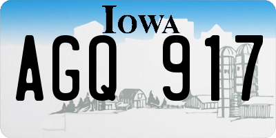 IA license plate AGQ917