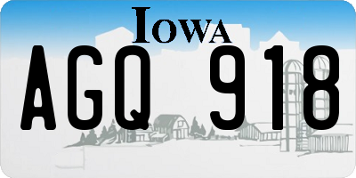 IA license plate AGQ918