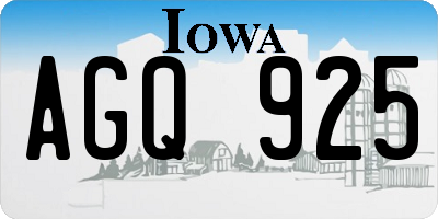 IA license plate AGQ925
