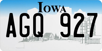 IA license plate AGQ927