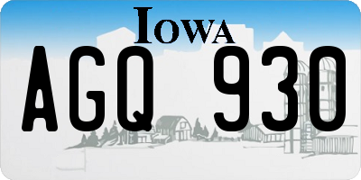 IA license plate AGQ930