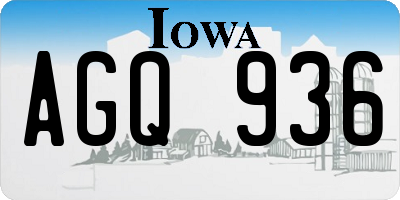 IA license plate AGQ936