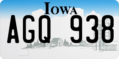IA license plate AGQ938