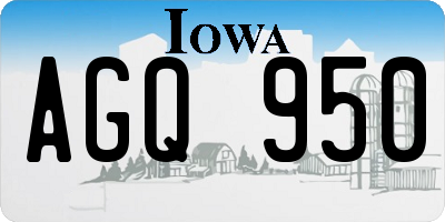IA license plate AGQ950