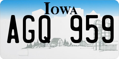IA license plate AGQ959