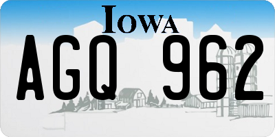 IA license plate AGQ962
