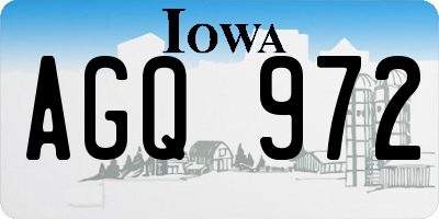 IA license plate AGQ972