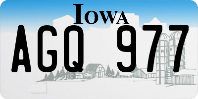 IA license plate AGQ977