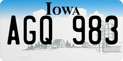 IA license plate AGQ983