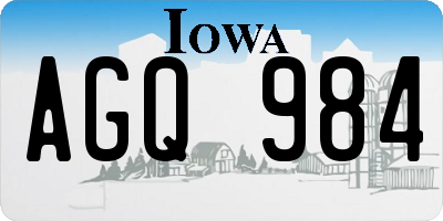IA license plate AGQ984