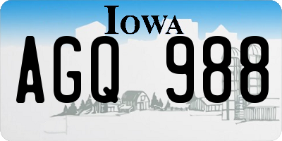 IA license plate AGQ988