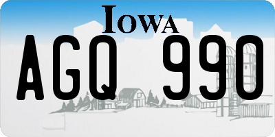 IA license plate AGQ990
