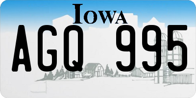 IA license plate AGQ995