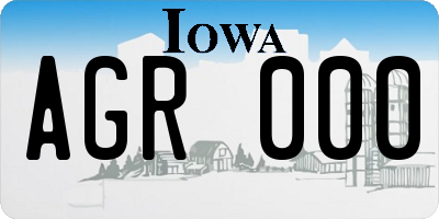 IA license plate AGR000