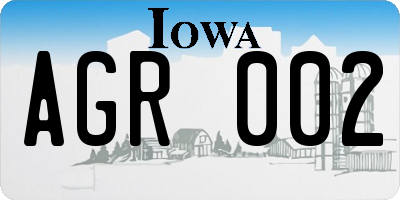 IA license plate AGR002