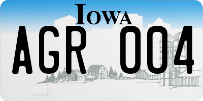 IA license plate AGR004