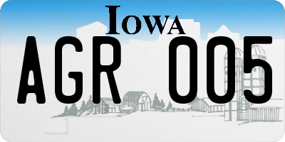 IA license plate AGR005