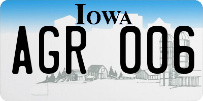 IA license plate AGR006