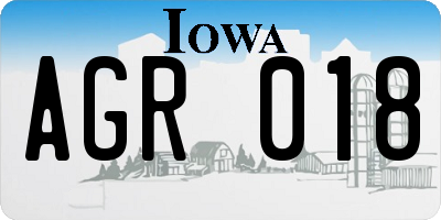 IA license plate AGR018