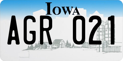 IA license plate AGR021