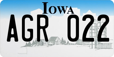 IA license plate AGR022