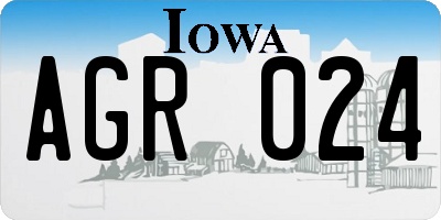 IA license plate AGR024