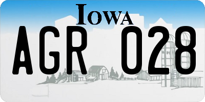 IA license plate AGR028