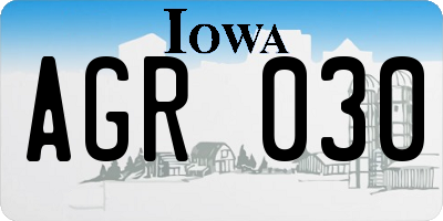 IA license plate AGR030