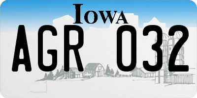 IA license plate AGR032