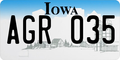 IA license plate AGR035