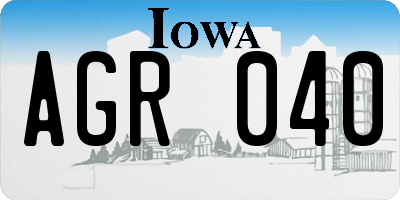 IA license plate AGR040