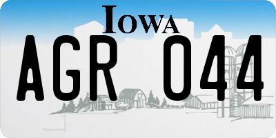 IA license plate AGR044