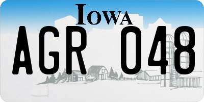 IA license plate AGR048