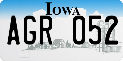 IA license plate AGR052