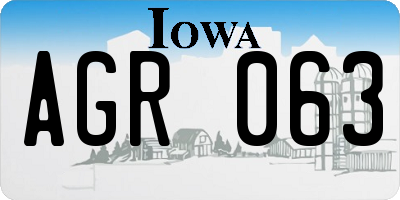 IA license plate AGR063